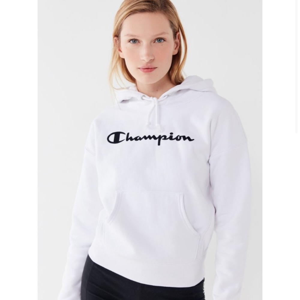 Champion White Reverse Weave Hoodie